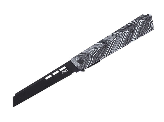 Briceag Zephyr Black & White G10 CRKT- Maner G10 Bicolor, Lama acoperita TiN