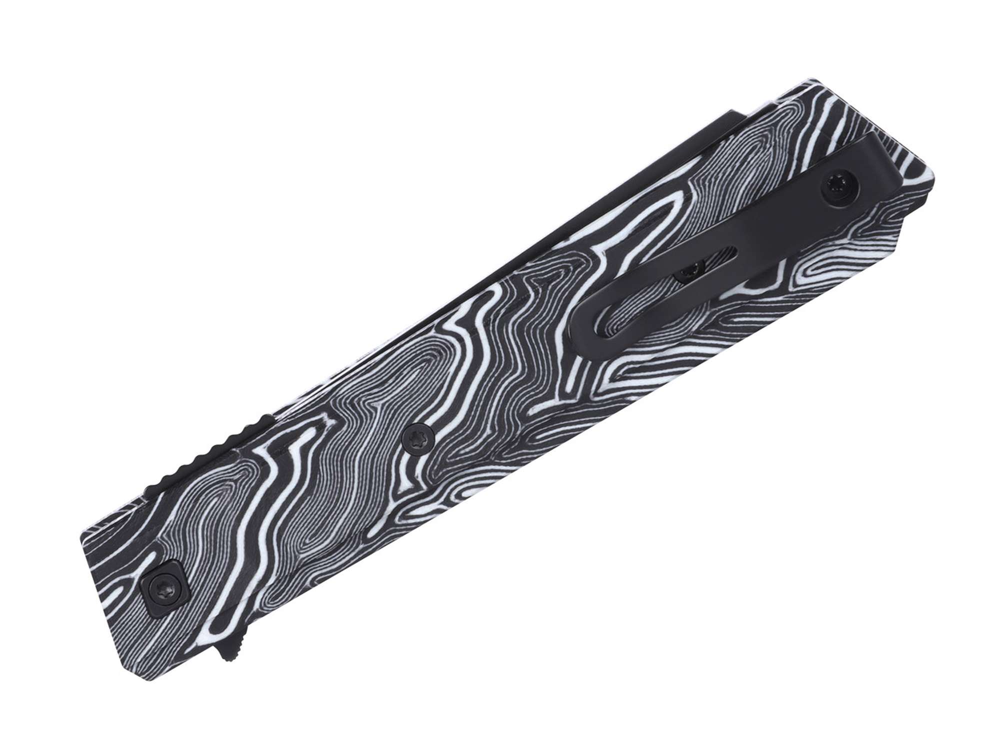 Briceag Zephyr Black & White G10 CRKT- Maner G10 Bicolor, Lama acoperita TiN