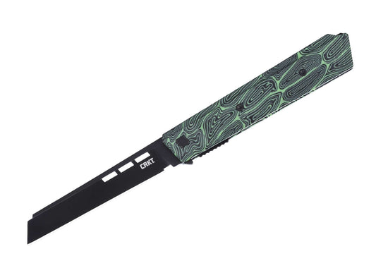 Briceag Zephyr Green & Black G10 CRKT- Design Elegant, Deschidere Rapida