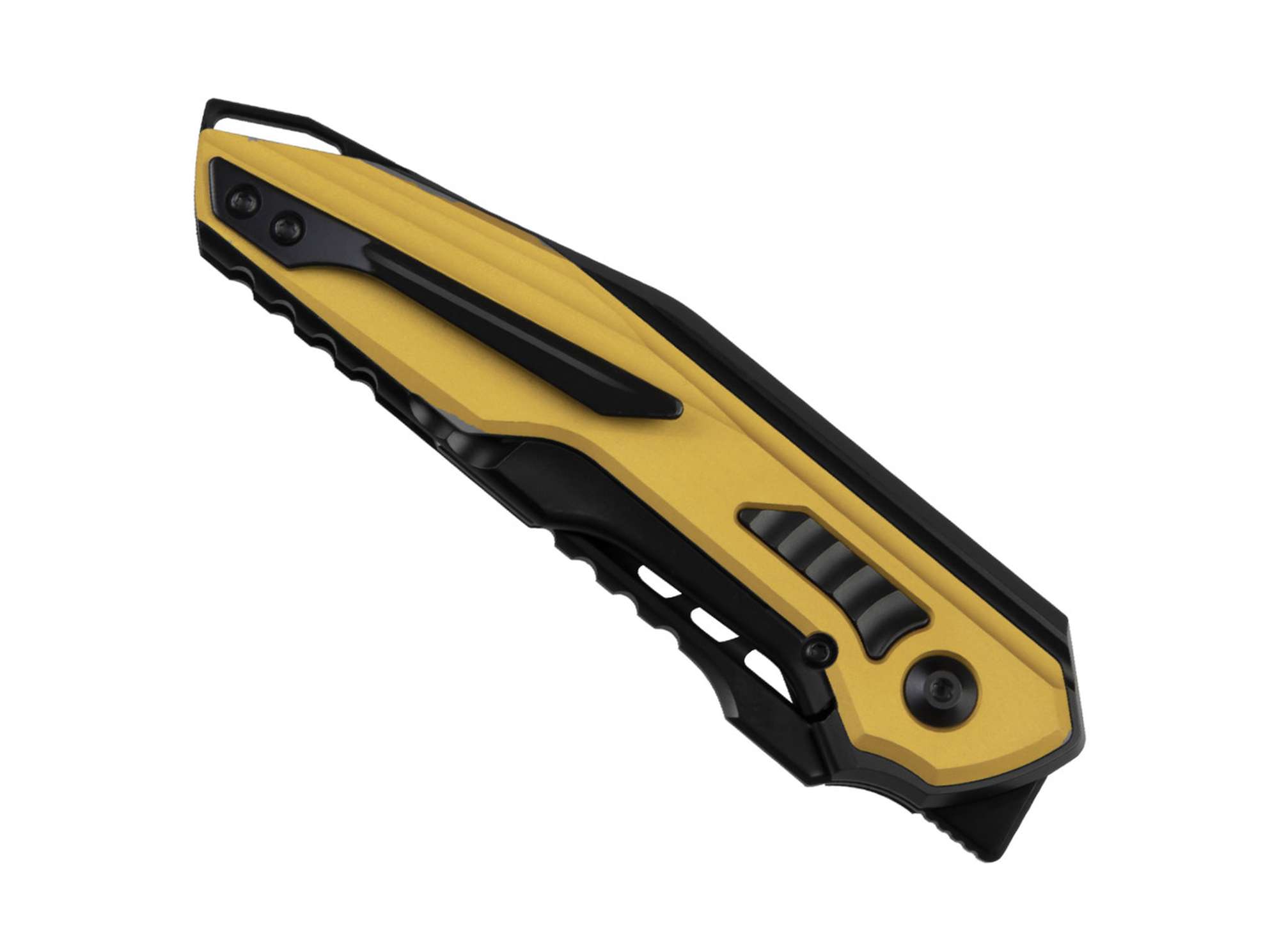 Briceag Zero S35VN Black Ti Yellow Aluminum Kizer- Lama S35VN, Maner Titan-Aluminiu