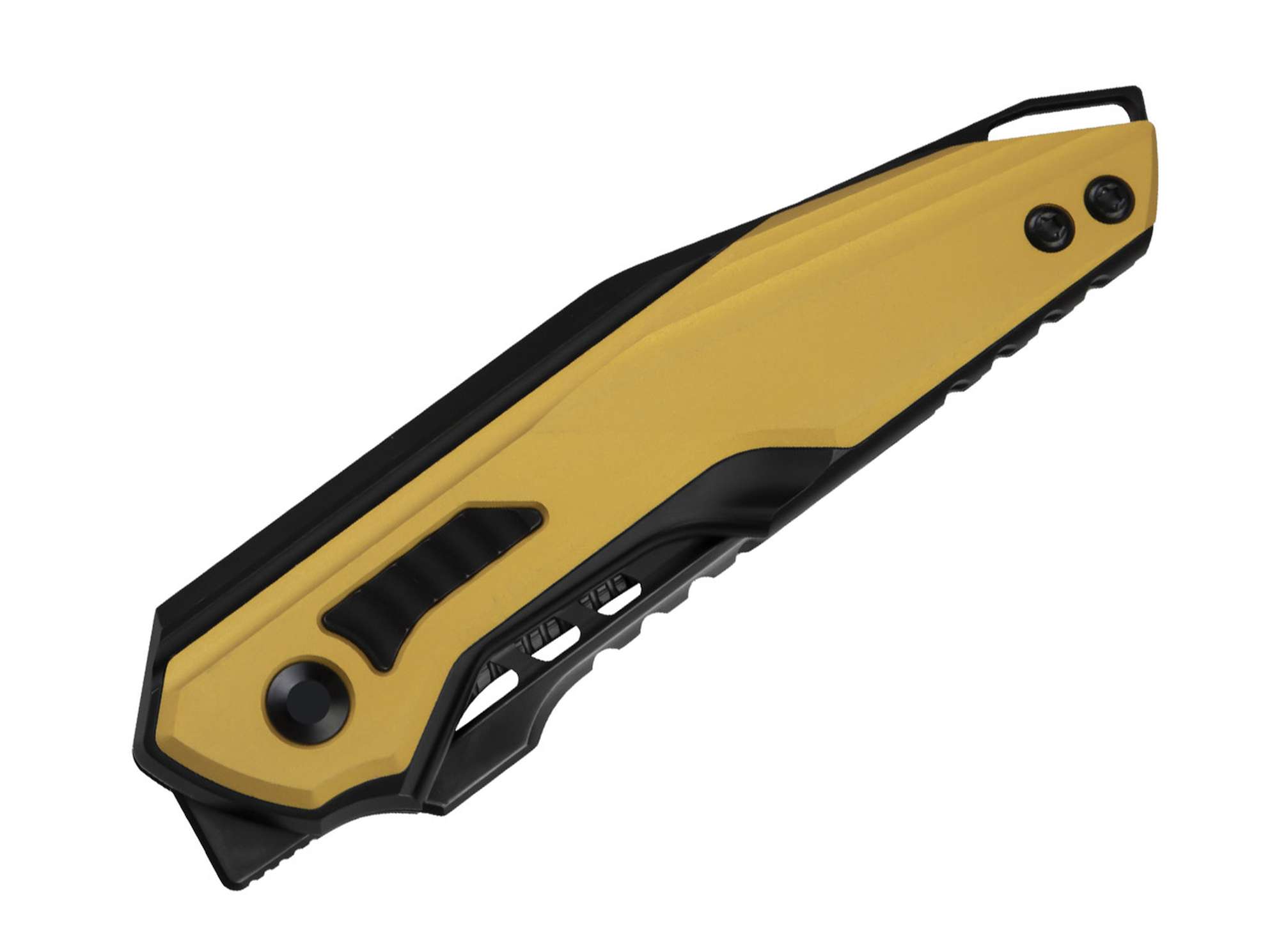 Briceag Zero S35VN Black Ti Yellow Aluminum Kizer- Lama S35VN, Maner Titan-Aluminiu