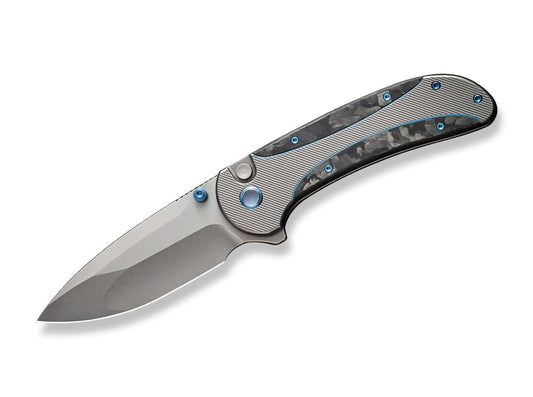 Briceag Zizzit Titanium Grey Marble CF WE Knife- Lama CPM-20CV, Maner Titan Carbon