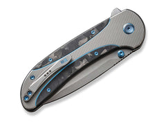 Briceag Zizzit Titanium Grey Marble CF WE Knife- Lama CPM-20CV, Maner Titan Carbon
