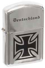 Brichetă Benzină "Deutschland" Crom MFH - Dimensiuni 5.5x4x1.3cm, Antivânt