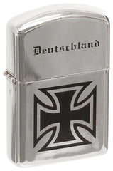 Brichetă Benzină "Deutschland" Crom MFH - Dimensiuni 5.5x4x1.3cm, Antivânt