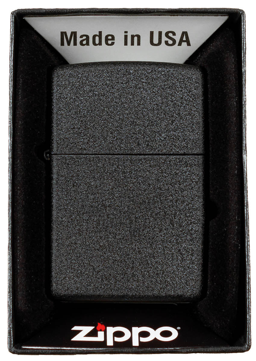 Brichetă Zippo "Black Crackle" Negru - Antivânt, Original Zippo