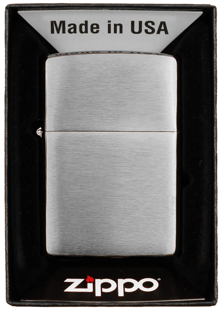 Brichetă Zippo Chrome Brushed Crom - Originală, Antivânt