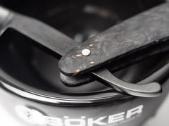 Brici Böker Black Amboina- Lama Carbon Negru, Maner Lemn Amboina