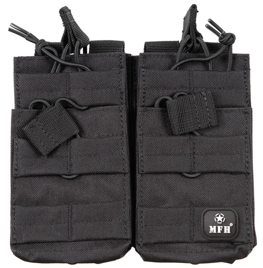 Buzunar Modular MOLLE Negru MFH - 4 compartimente, Prindere MOLLE