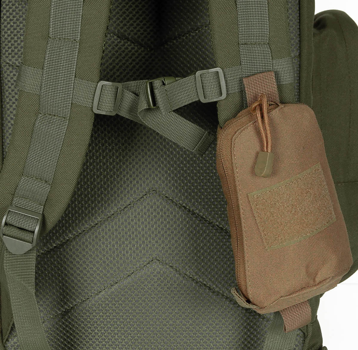 Buzunar MOLLE Coyote Tan MFH - Curele Velcro, 18x10x4 cm