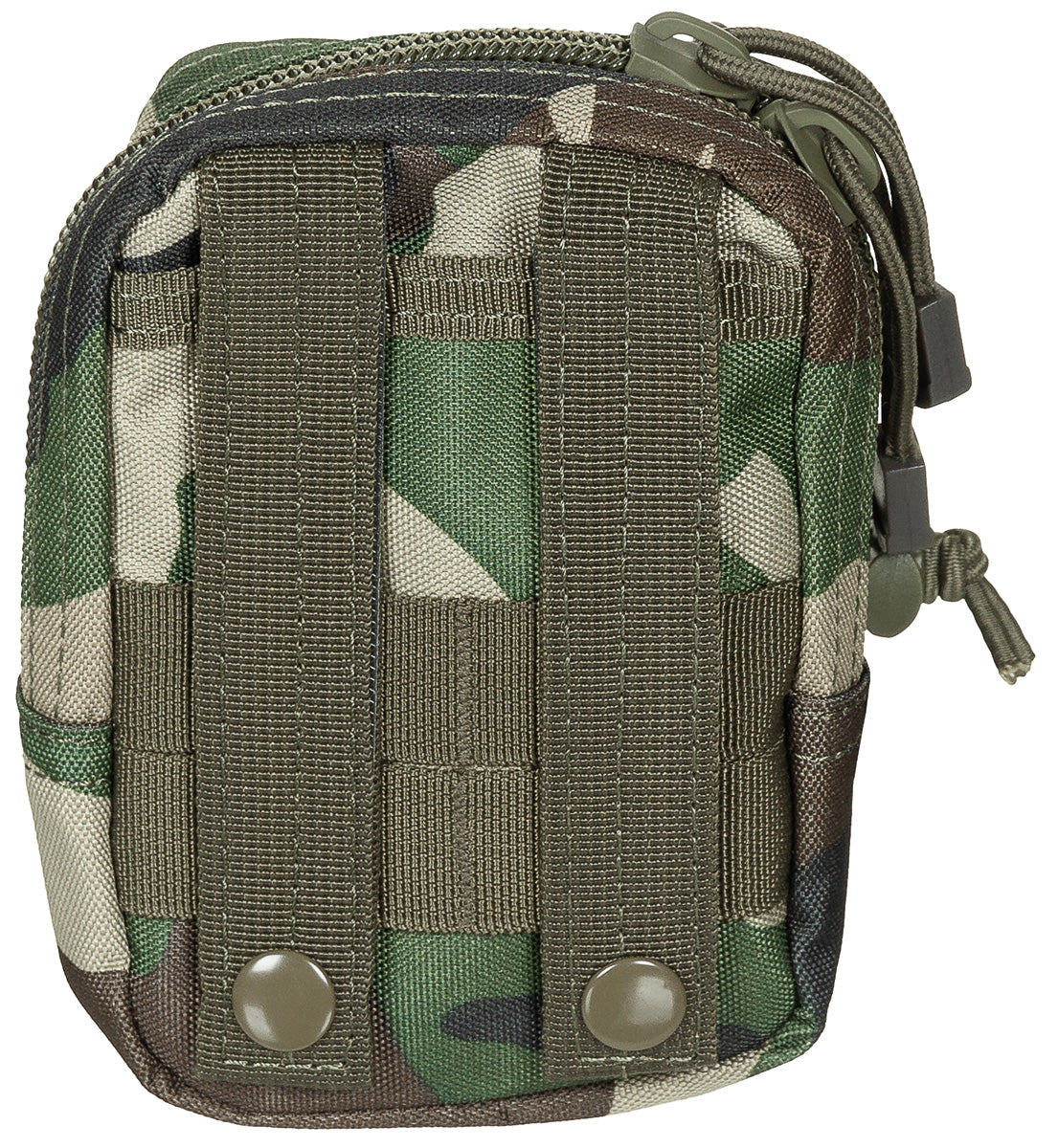 Buzunar MOLLE Multifuncțional Woodland MFH - Fermoar dublu, Prindere MOLLE