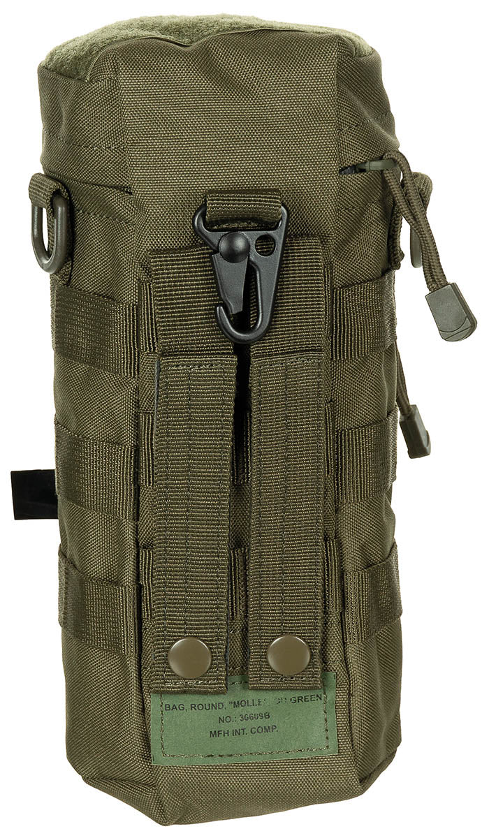 Buzunar Tactic Rotund MOLLE Oliv MFH - Carabină Metalică, Sistem MOLLE