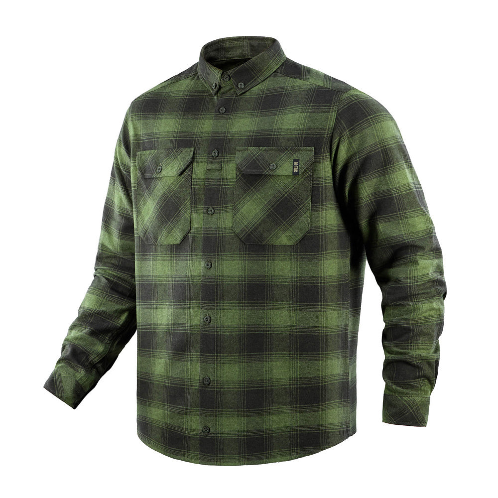 Cămașă Bumbac M-Tac Lumberjack - Olive/Negru, Confort Amplu
