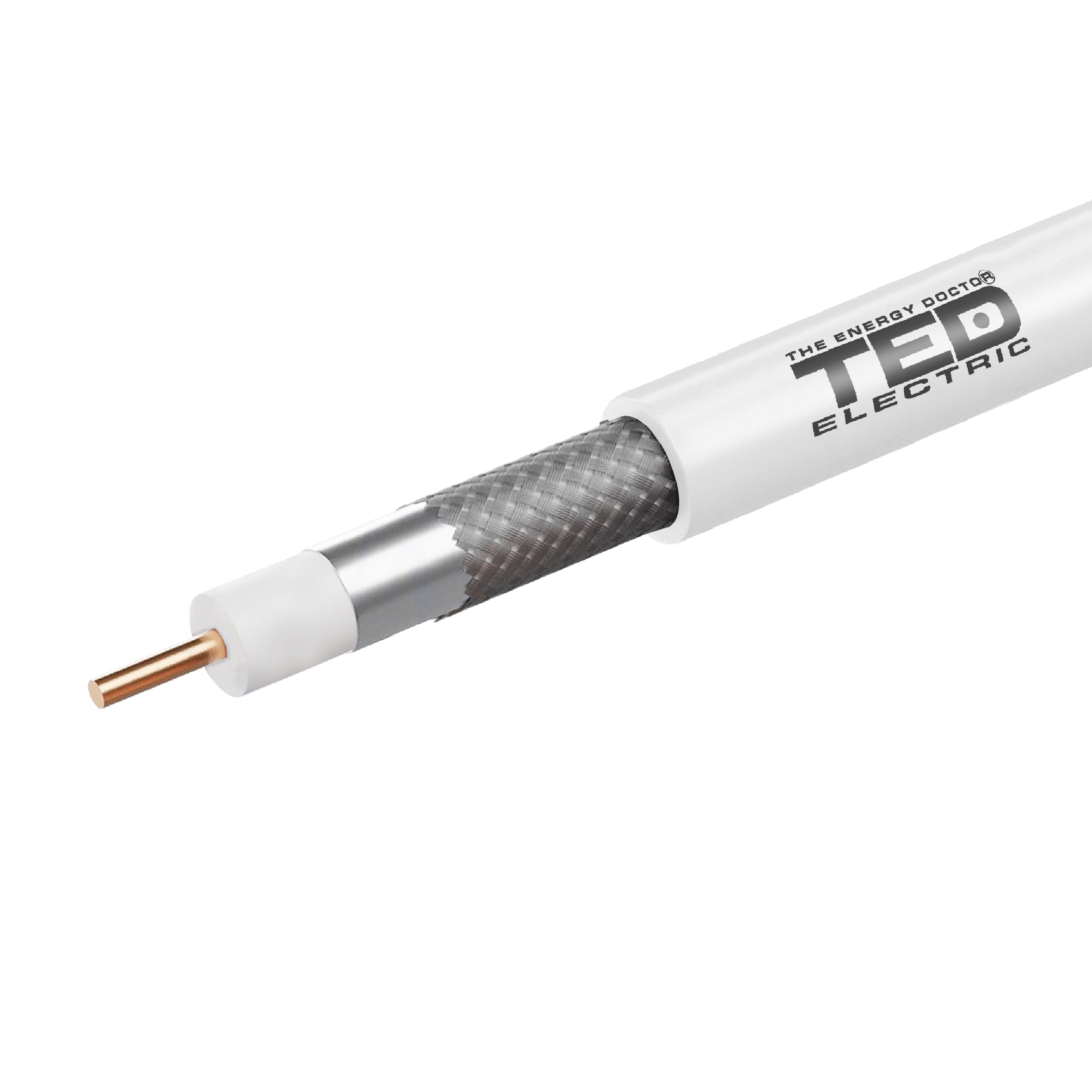 Cablu Coaxial RG6 CCS Tresa CCA TED - Rola 100m, Semnal Clar - 2
