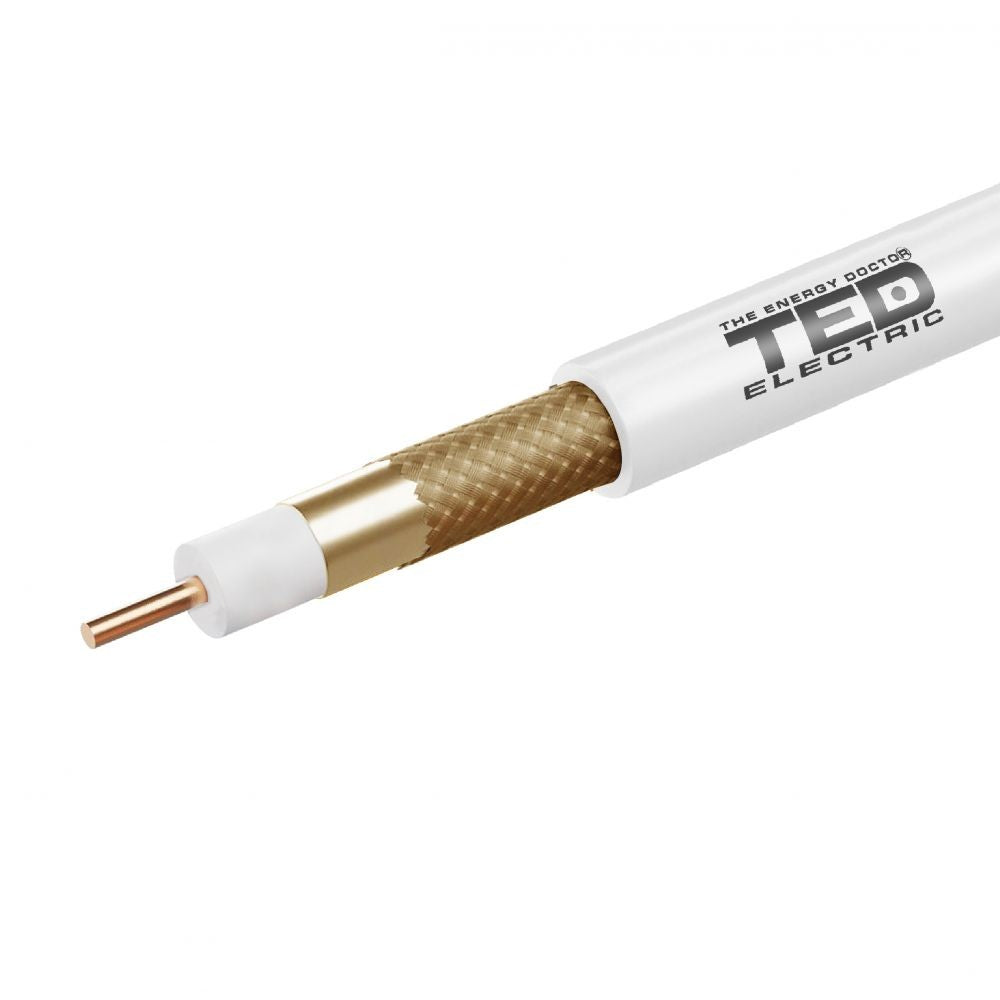 Cablu Coaxial RG6 CU Tresa CCA TED - Rola 305m, Semnal Clar - 3