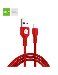Cablu Incarcare microUSB Golf 60M Leather Rosu - 3A Fast Charge - 2