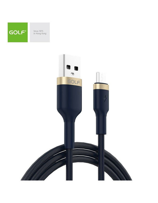 Cablu microUSB Date & Încărcare Metalic 3A Golf 71M - Albastru, Durabil - 2