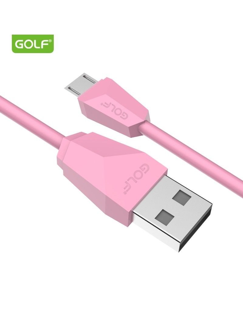 Cablu microUSB Golf 27M Diamond Sync Roz - Încărcare Rapidă 2A - 2