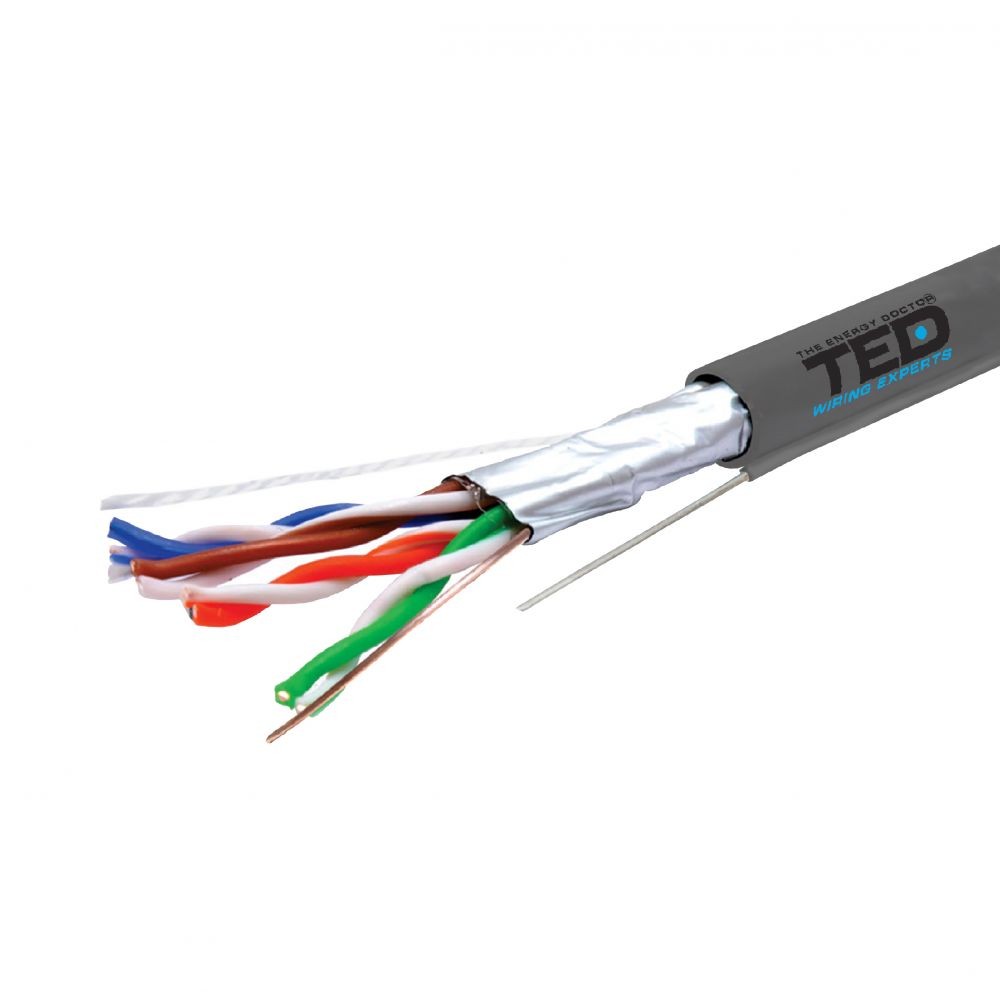 Cablu Retea FTP Cat.5e CU 0.5 Sufa PVC TED - Rola 305m, Exterior - 2