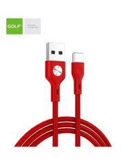 Cablu USB-C Golf 60T Leather Roșu 3A - Încărcare Rapidă, Durabilitate Premium - 2