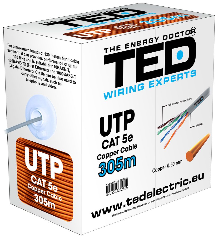 Cablu UTP Cat.5e Cupru Integral TED Wire Expert - Conectivitate Fiabilă - 2