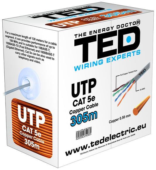 Cablu UTP Cat.5e Cupru Integral TED Wire Expert - Conectivitate Fiabilă - 2