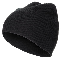 Căciulă Beanie "Extra Scurt" Rib Negru FoxOutdoor - 100% Acril, Strat Dublu