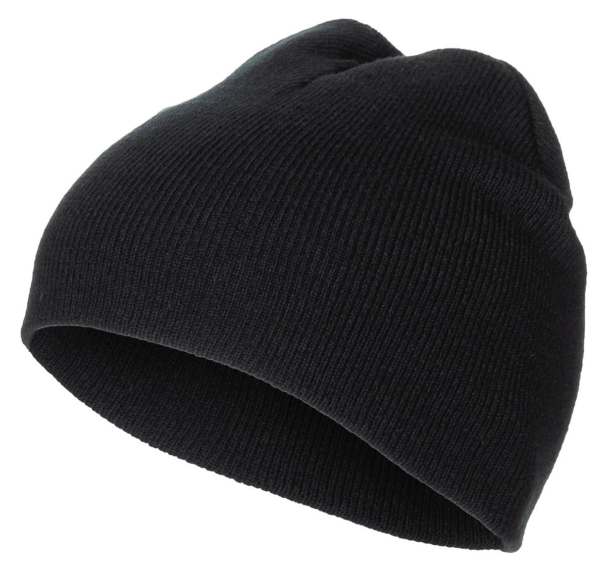 Căciulă Beanie Scurtă Tricotată Fin Negru FoxOutdoor - Strat Dublu, 100% Acril