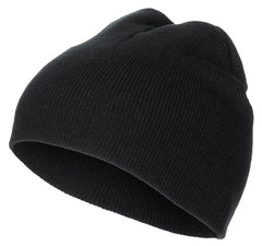 Căciulă Beanie Scurtă Tricotată Fin Negru FoxOutdoor - Strat Dublu, 100% Acril