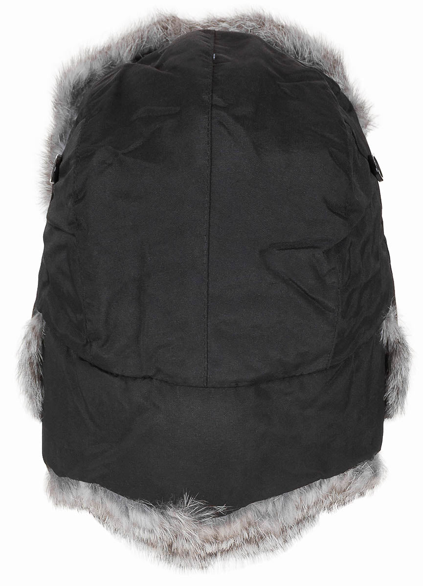 Căciulă de Blană Negru MFH - Blană de Iepure, Căptușeală Matlasată