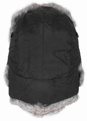 Căciulă de Blană Negru MFH - Blană de Iepure, Căptușeală Matlasată