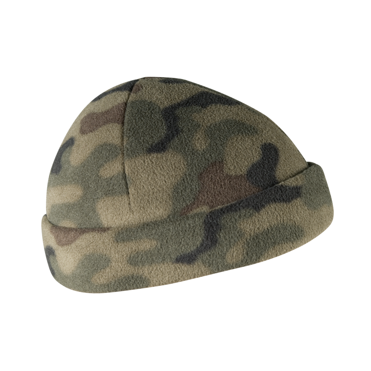 Căciulă Docker Helikon-Tex călduroasă din Fleece camuflaj PL Woodland