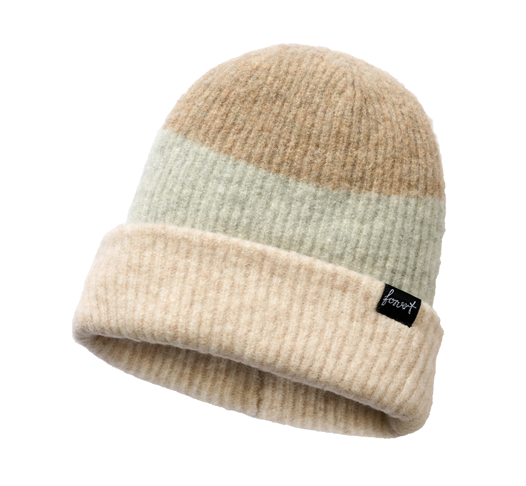 Caciula Forvert Loveland Strip 3 Tones Stripe Mint Beige Camel Brandit - Caldura Urbana Versatila