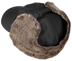 Căciulă Trapper Negru FoxOutdoor - 100% Poliester, Interior Fleece