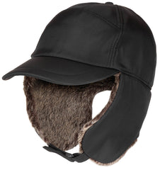Căciulă Trapper Negru FoxOutdoor - 100% Poliester, Interior Fleece