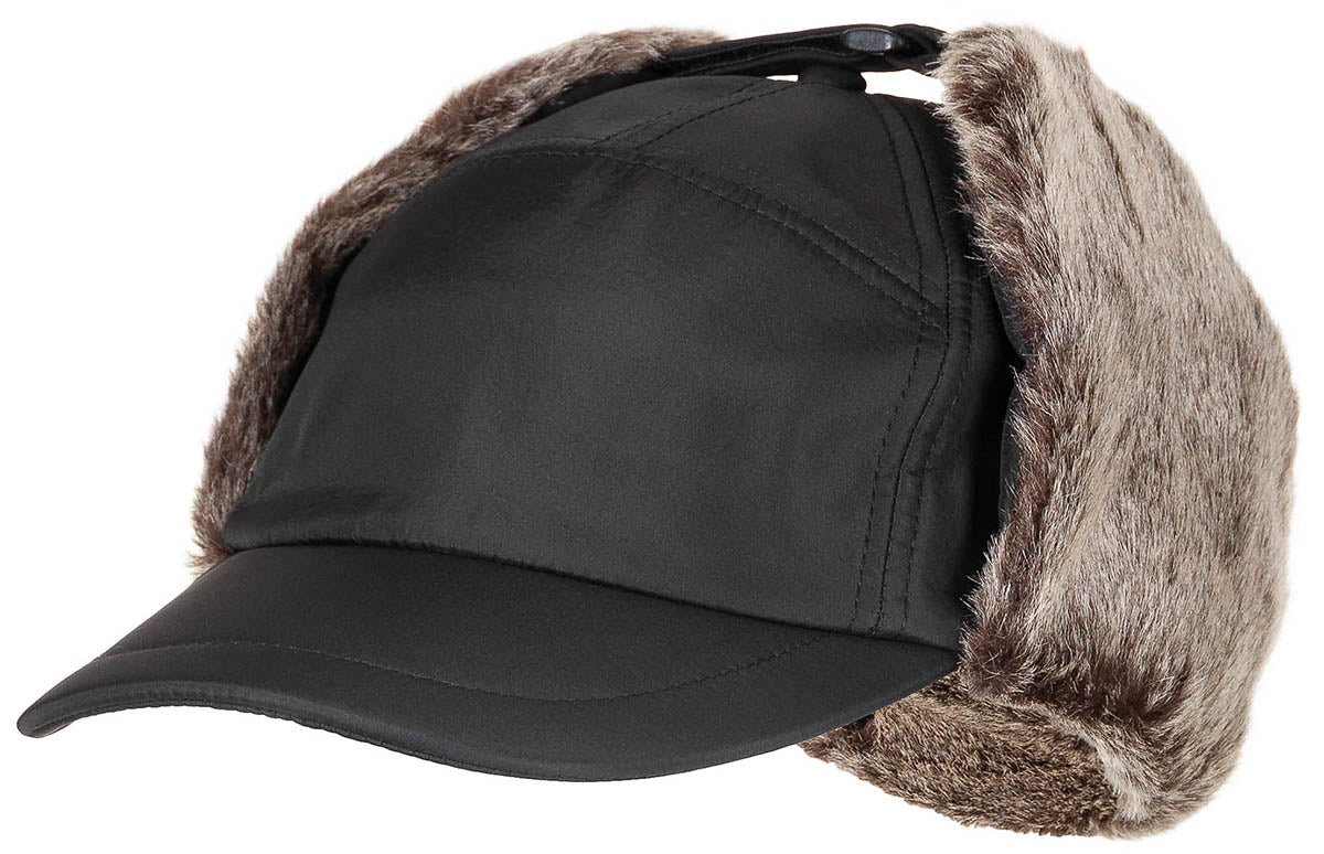 Căciulă Trapper Negru FoxOutdoor - 100% Poliester, Interior Fleece