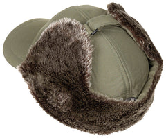 Căciulă Trapper Oliv FoxOutdoor - 100% Poliester, Fleece interior
