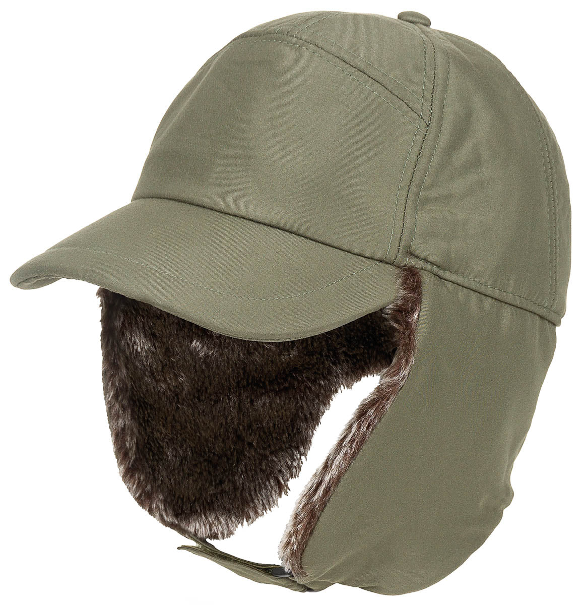 Căciulă Trapper Oliv FoxOutdoor - 100% Poliester, Fleece interior