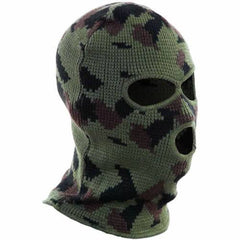 Cagulă cu 3 Găuri Mil-Tec – Tricot, 100% Poliacril, Woodland