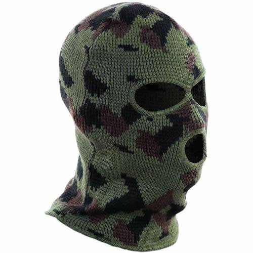 Cagulă cu 3 Găuri Mil-Tec – Tricot, 100% Poliacril, Woodland