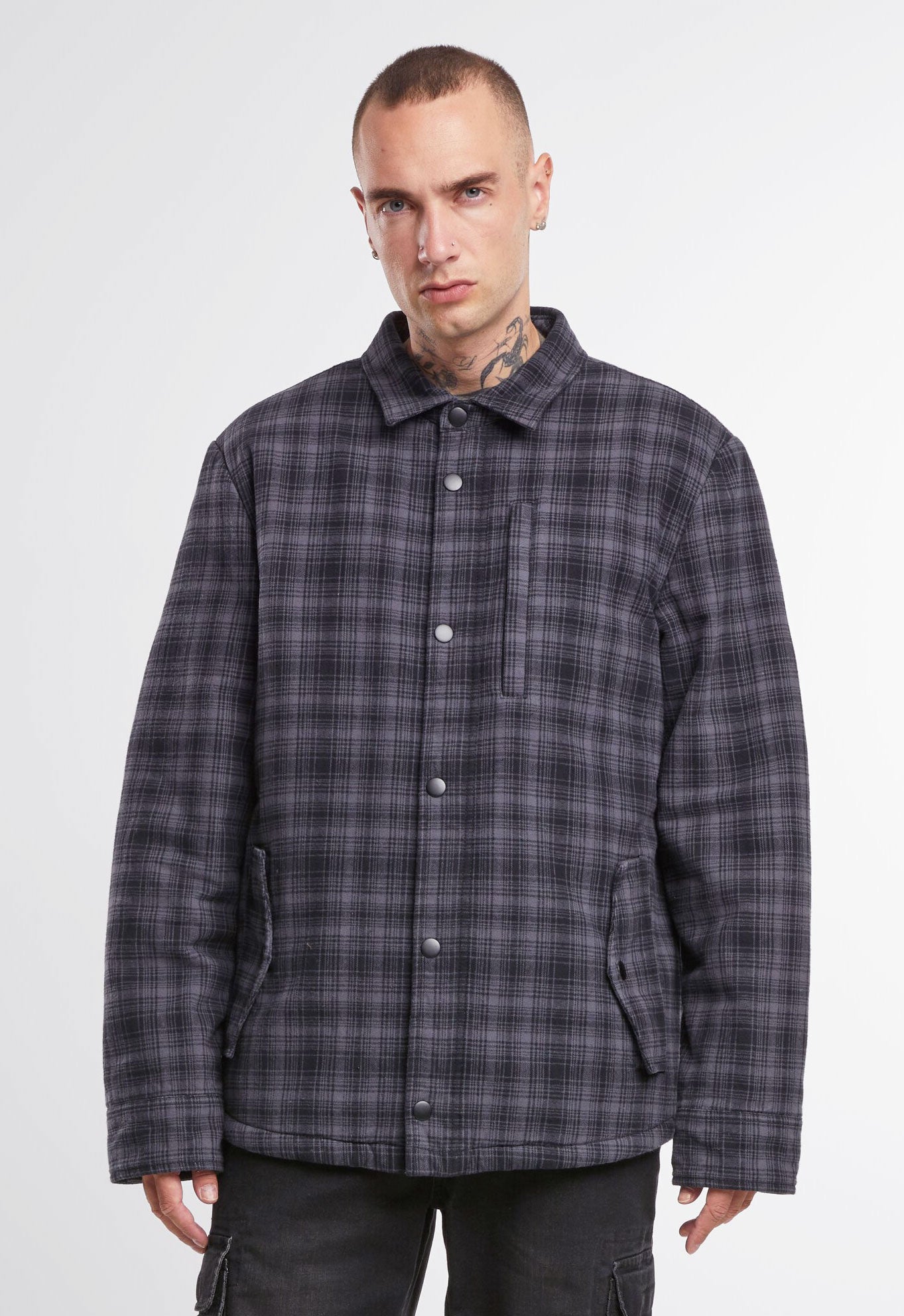 Camasa Classic Sherpa Anthracite/Black Checkered Brandit - Caldura Urbana si Durabilitate