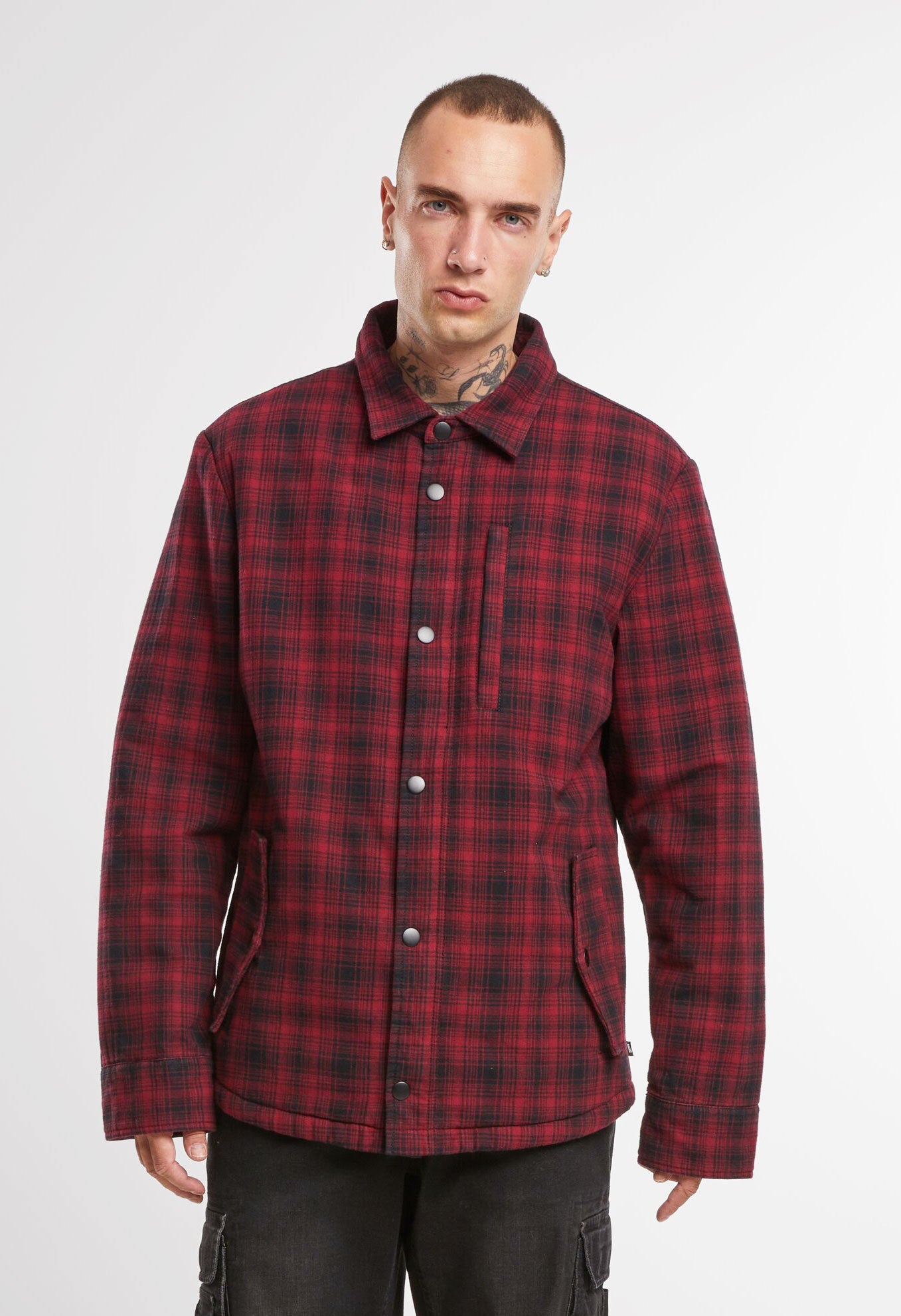 Camasa Classic Sherpa Red/Black Checkered Brandit - Caldura Urbana