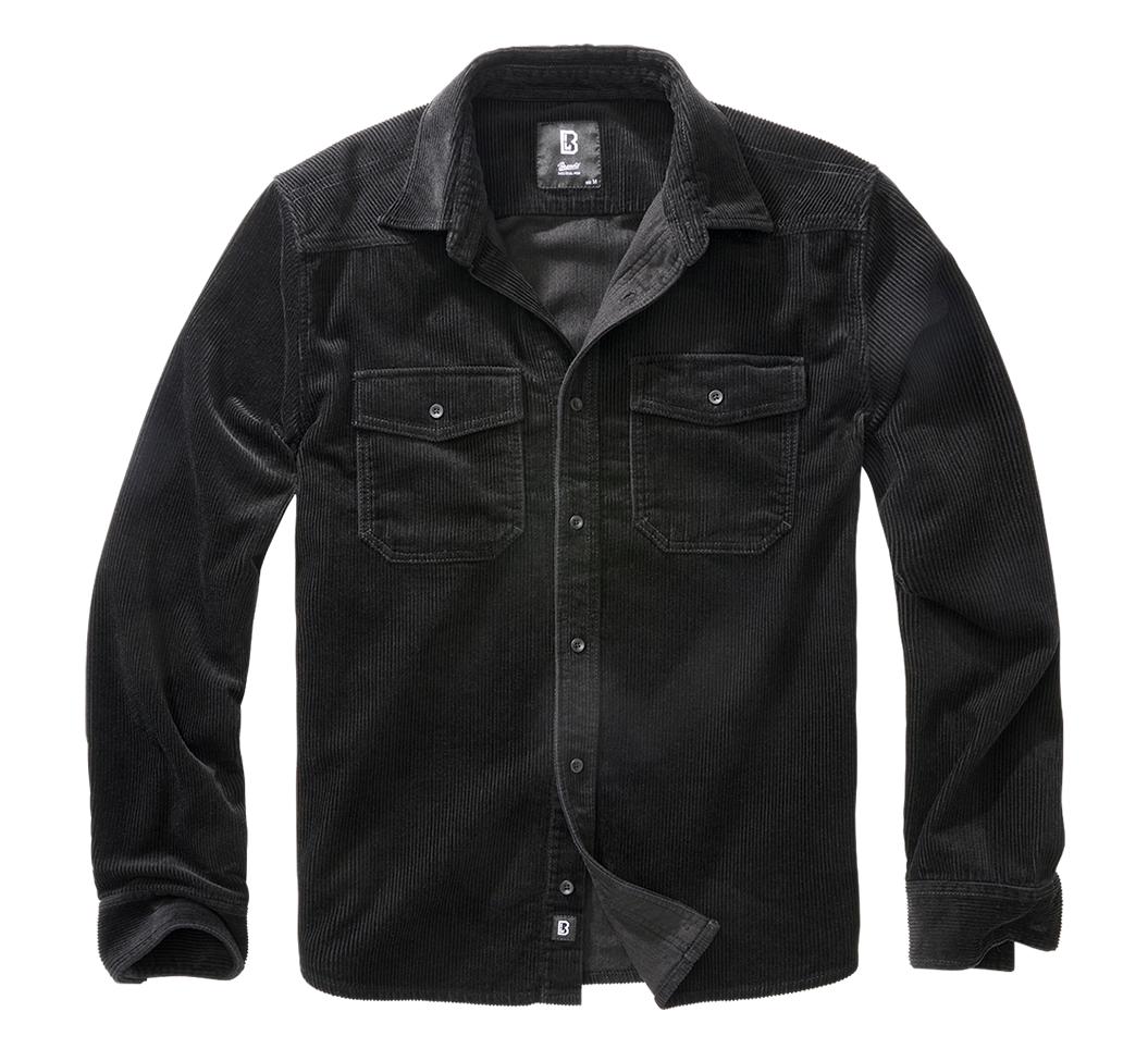 Camasa Corduroy Classic Long Sleeve Negru Brandit - Caldura si Mobilitate
