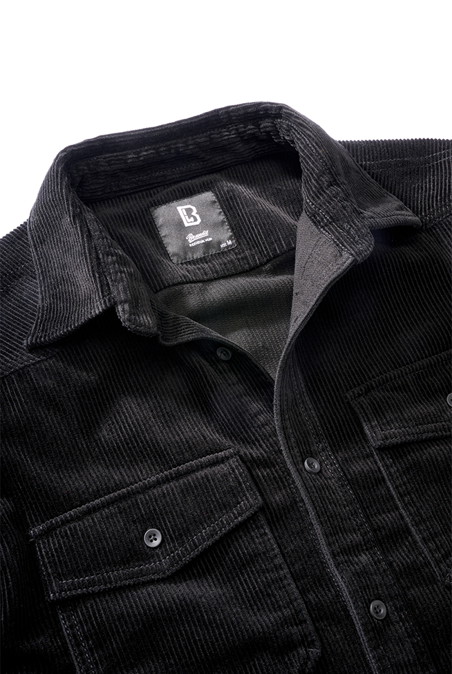 Camasa Corduroy Classic Long Sleeve Negru Brandit - Caldura si Mobilitate