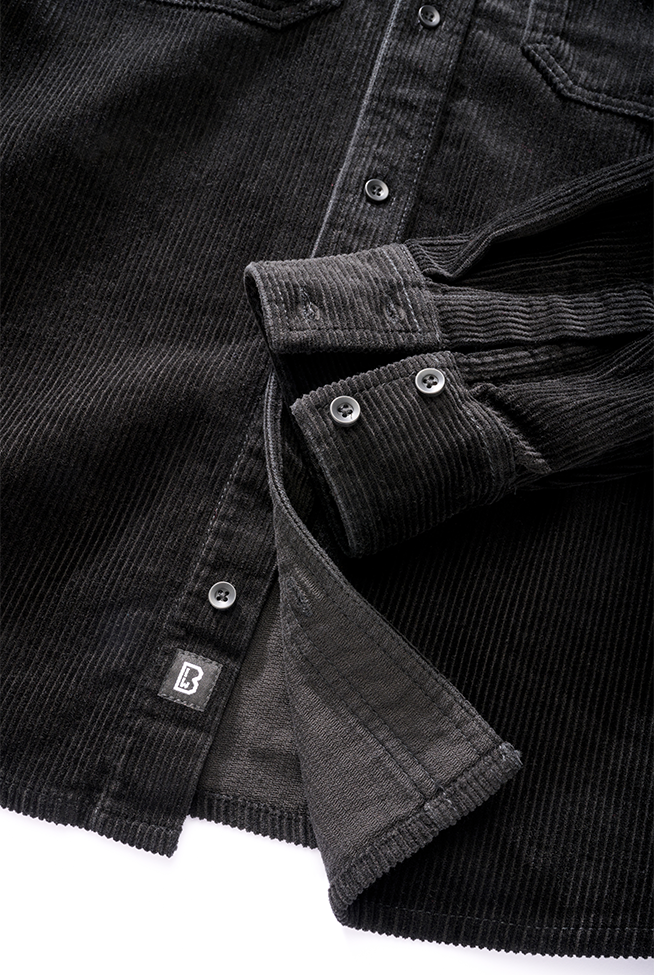 Camasa Corduroy Classic Long Sleeve Negru Brandit - Caldura si Mobilitate