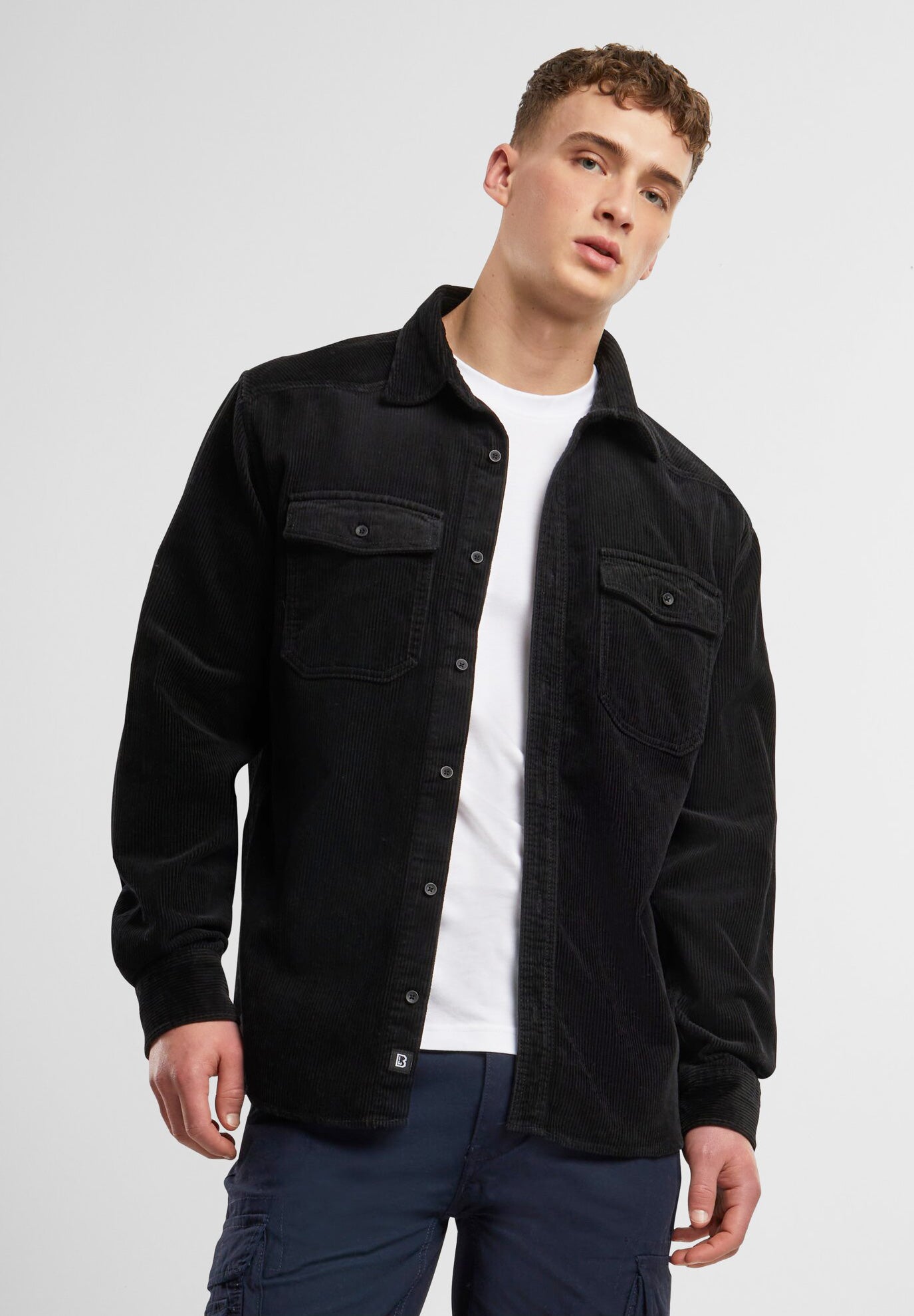 Camasa Corduroy Classic Long Sleeve Negru Brandit - Caldura si Mobilitate