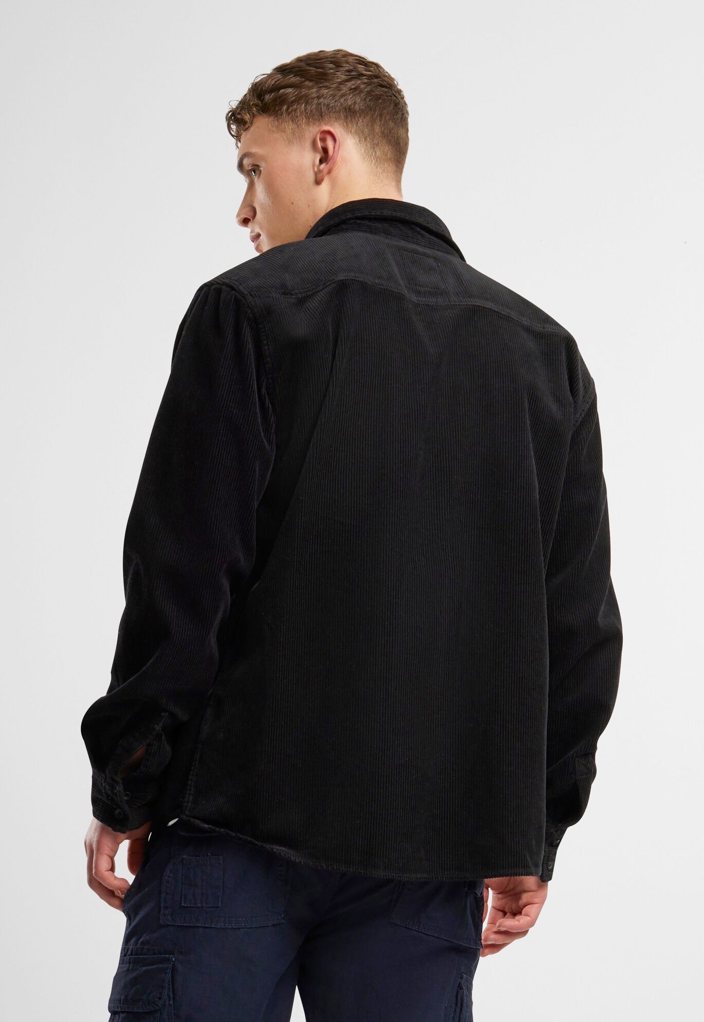 Camasa Corduroy Classic Long Sleeve Negru Brandit - Caldura si Mobilitate