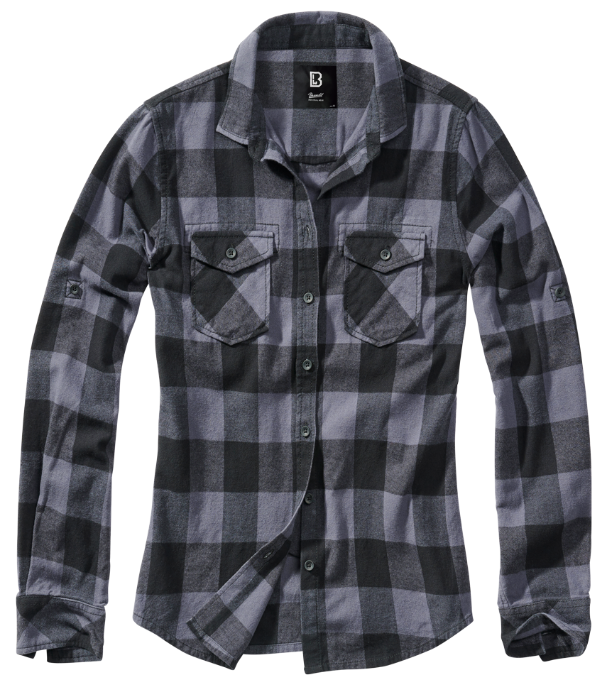 Camasa Dama Flanela Amy Long Sleeve Black/Grey Gingham Dama Brandit - Caldura si Stil Autentic