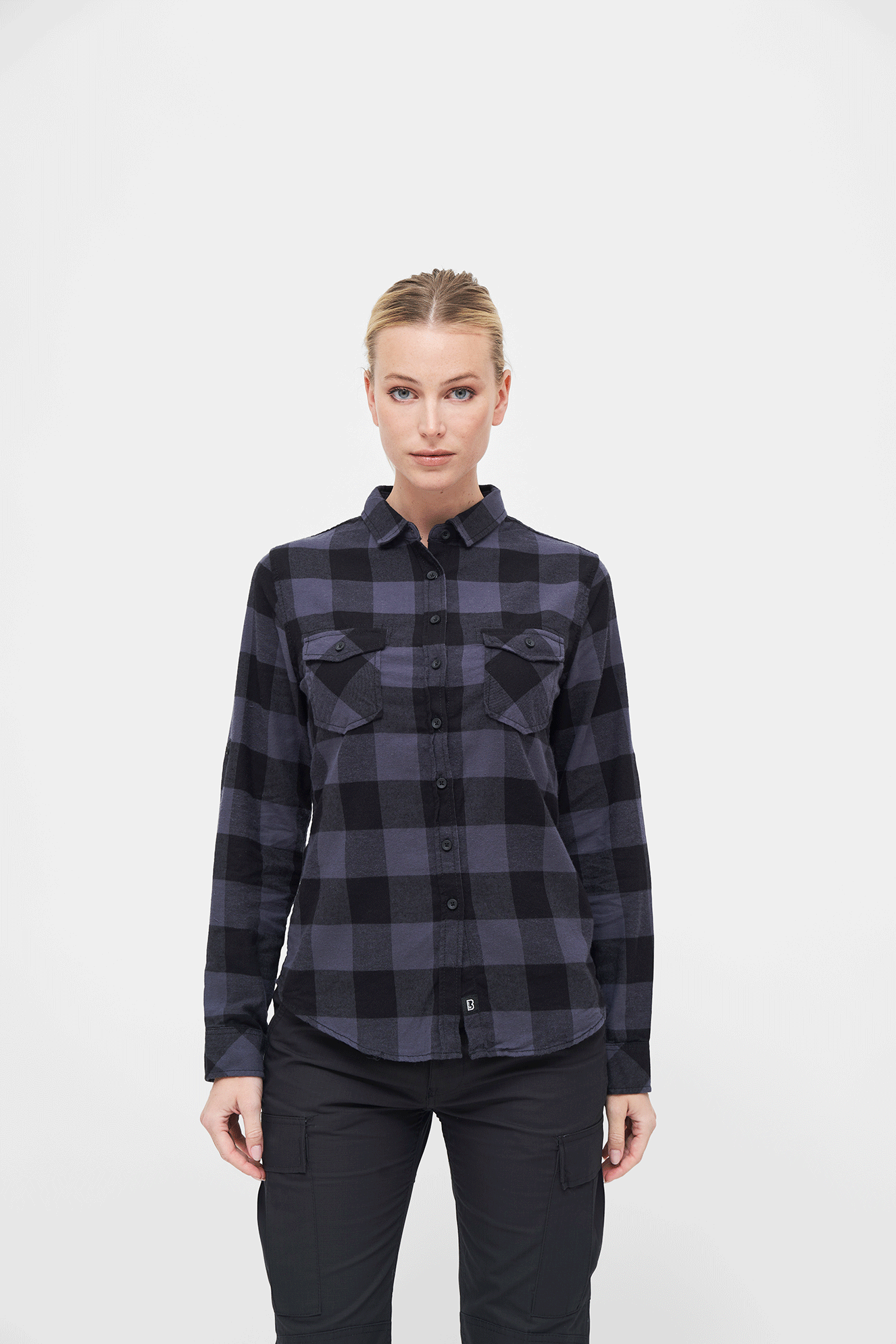 Camasa Dama Flanela Amy Long Sleeve Black/Grey Gingham Dama Brandit - Caldura si Stil Autentic