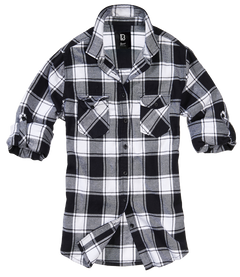 Camasa Dama Flanela Amy Long Sleeve White/Black Checkered Dama Brandit - Confort Casual Robust